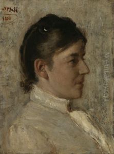 Portret van Lotte Bisdom-Croiset van der Kop by Sina Mesdag-van Houten