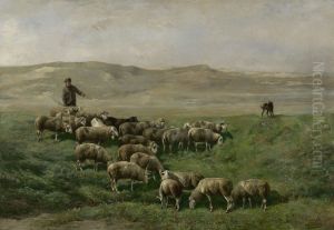 Morning in the dunes at Heijst by Alfred Verwee
