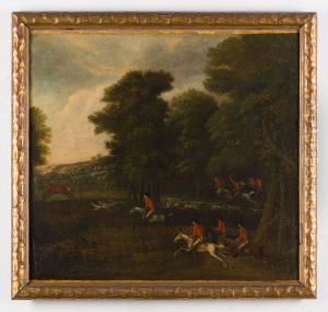 Jachtscene in een landschap by Geldersch Landschap en Kasteelen