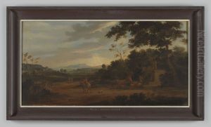 Landschap met koeien en figuren by Geldersch Landschap en Kasteelen