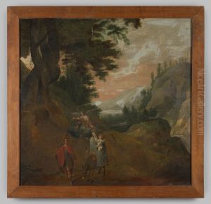 Maria en Jozef met Christuskind in een landschap by Geldersch Landschap en Kasteelen