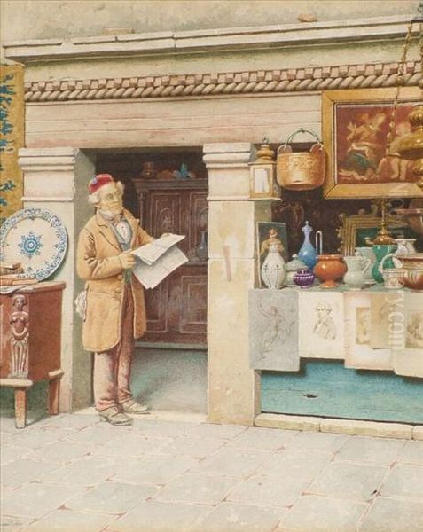 Anantique Dealer Standing Outside His Shop - view 1