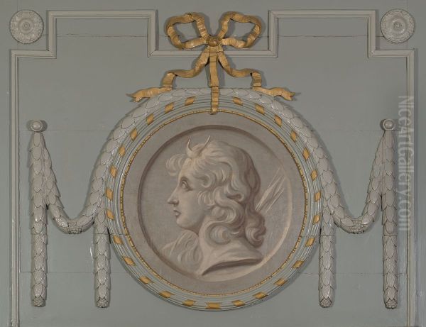 Medaillonvormige grisaille van Artemis - view 1