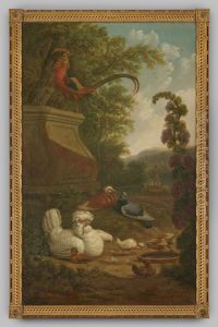 Hoenderstuk met hen en kuikens by Aert Schouman