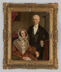 Dubbelportret, waarschijnlijk Adriaan Carel Visscher Bouricius en Charlotte Sara von Carnap by Henri Krienen