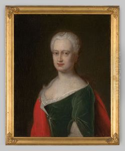 Portrait of a woman, possibly Ernestina Cornelia van Aylva (1720-?) by Bernard Accama