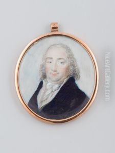 Medaillon met miniatuurportret van onbekende man by Geldersch Landschap en Kasteelen