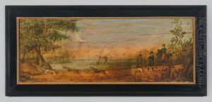 Jachttafereel met een man te paard by Geldersch Landschap en Kasteelen