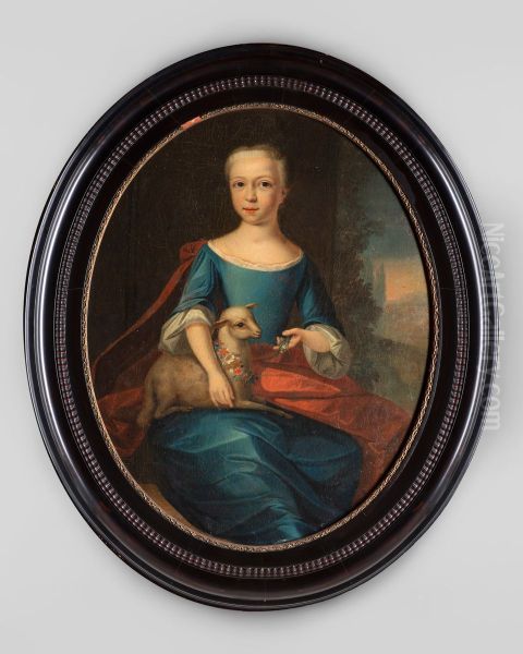 Kinderportret met lammetje - view 1