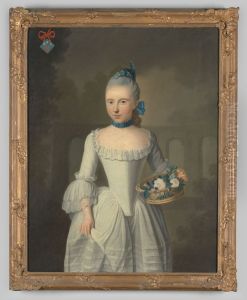 Kinderportret van Sara Cornelia Jacoba du Tour by Pierre Frederic de la Croix