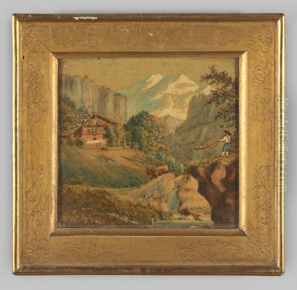 Berglandschap met waterval - view 1