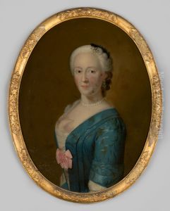 Portrait of a woman, probably Agatha Wilhelmina van Aylva (1690-1763) by Bernard Accama