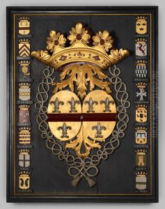 Wapenbord met dubbel wapen van de familie Hackfort tot ter Horst by Geldersch Landschap en Kasteelen
