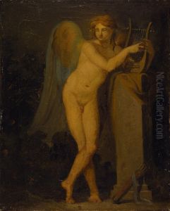 Amor spillende pa lyre. by Nicolai Abildgaard