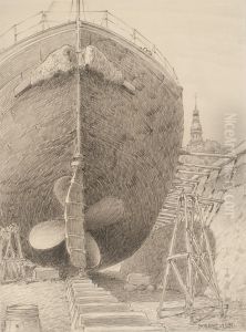 Isbrytare i dockan pa Galarvarvet i Stockholm. Isbrytare i dockan pa Galarvarvet i Stockholm.