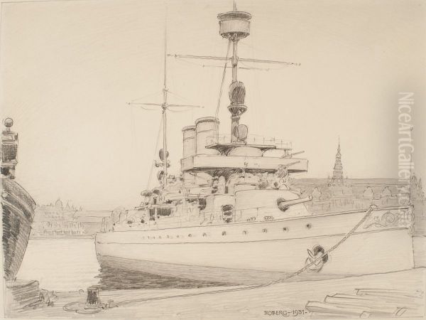 Pansarskepp vid Skeppsholmskajen. - view 1