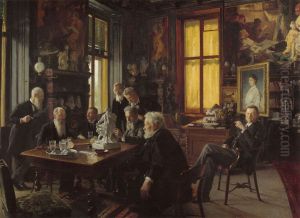 Meeting of the Makart monument committee in the Makart room of the Palais Dumba by Hans Temple