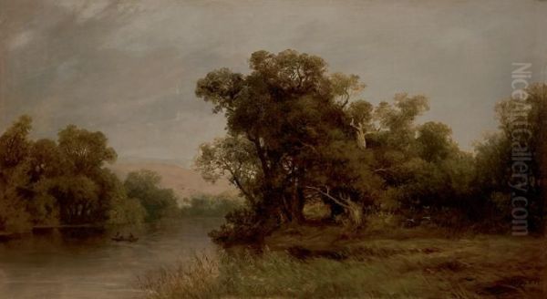 Riverside with a Boat - view 1