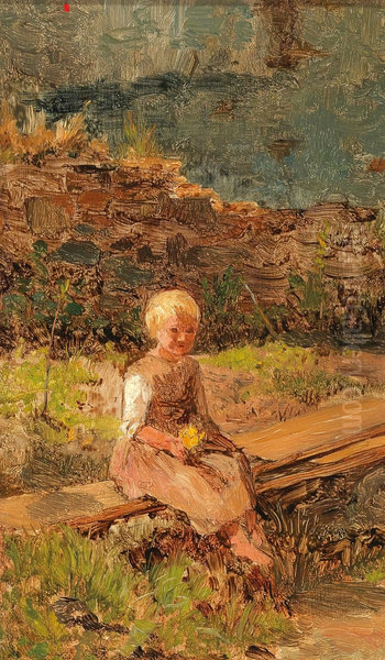 Child Sitting on a Wooden Walkway - view 1