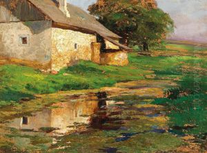 The pond behind the house by Olga Wisinger-Florian