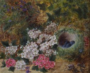 Flowers and Bird's Nest by a Mossy Bank Flowers and Bird's Nest by a Mossy Bank
