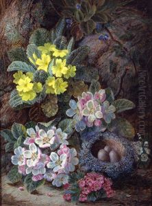 Still Life of Bird's Nest and Primroses