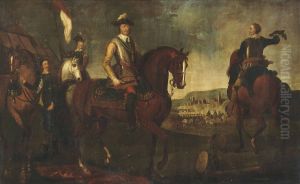 Oliver Cromwell at the Battle of Worcester by unknown