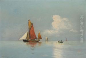 A calm day at sea. by Alfred Olsen