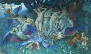 The muses fighting the sirens.