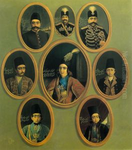 Eight Portraits of Naser al-Din Shah Qajar and Mozaffar ad-Din Shah Qajar in Different Ages of Their Life
