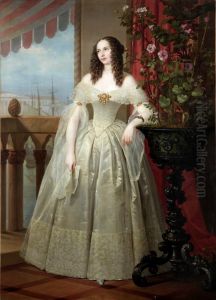 Olga z Kalinowskich Oginska (1822-1899) by Joseph-Desire Court