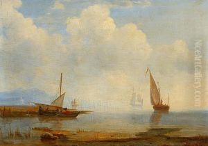 Schiffe vor sudlicher Landschaft by Adolph Friedrich Vollmer