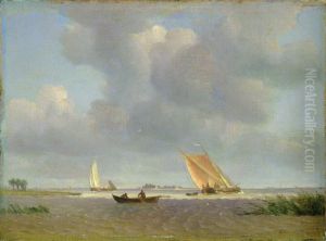 Die Elbe bei Blankenese (Frische Brise auf der Elbe) by Adolph Friedrich Vollmer