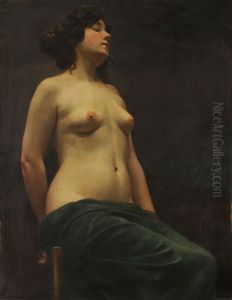Female nude by Vojtech (Adalbert) Hynais