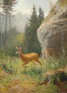 Rehbock in Fruhlingslandschaft