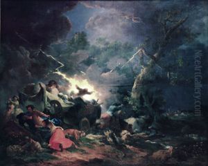 Paysans surpris par un orage by Francesco Giuseppe Casanova