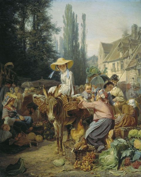 Market in Fontainebleau - view 1