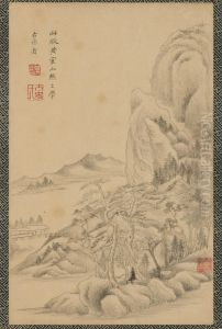 <<dong qi chang shan shui ce ye>> by Dong Qichang