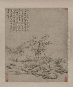 The Distant Cold Flow Pine by Ni Zan