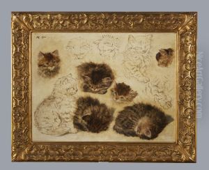 Studie van elf poezen, Henriette Ronner-Knip, 1904 by Henriette Ronner-Knip