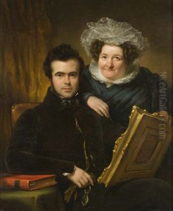 Portret van Maria Cremer en haar zoon Mr. Isaac Lambertus van den Bergh van Heemstede by Jan Adam Kruseman