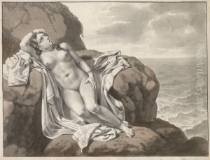 Andromeda chained up to a rock