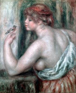 Femme au rouge-gorge by Pierre Auguste Renoir