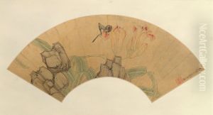 <<chen hong shou hua shi hu die tu shan ye>> by Chen Hongshou