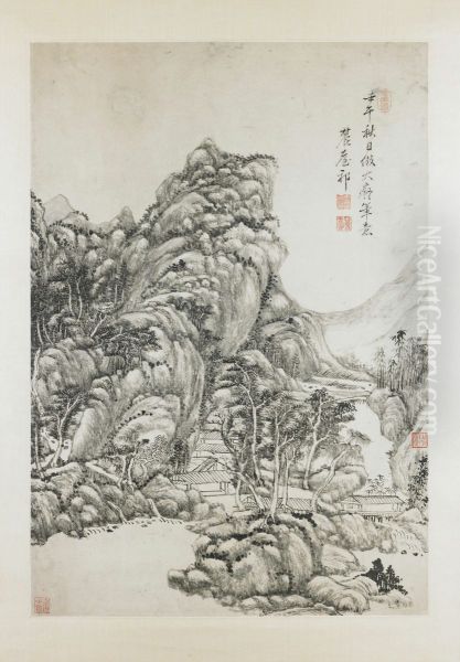 <<wang yuan qi fang huang gong wang shan shui tu zhou>> - view 1