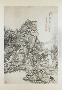 <<wang yuan qi fang huang gong wang shan shui tu zhou>> by Wang Yuanqi