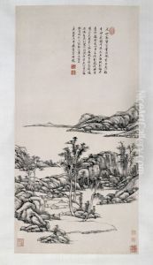 <<wang yuan qi fang ni huang shan shui tu zhou>> by Wang Yuanqi