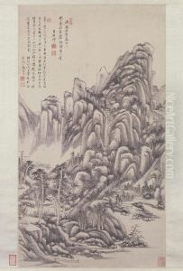 <<wang yuan qi fang mei dao ren shan shui tu zhou>> by Wang Yuanqi