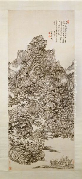 <<wang yuan qi fang huang he shan qiao shan shui tu zhou>> - view 1