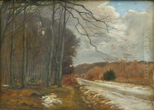 Woodlands in autumn. by Hans Agersnap